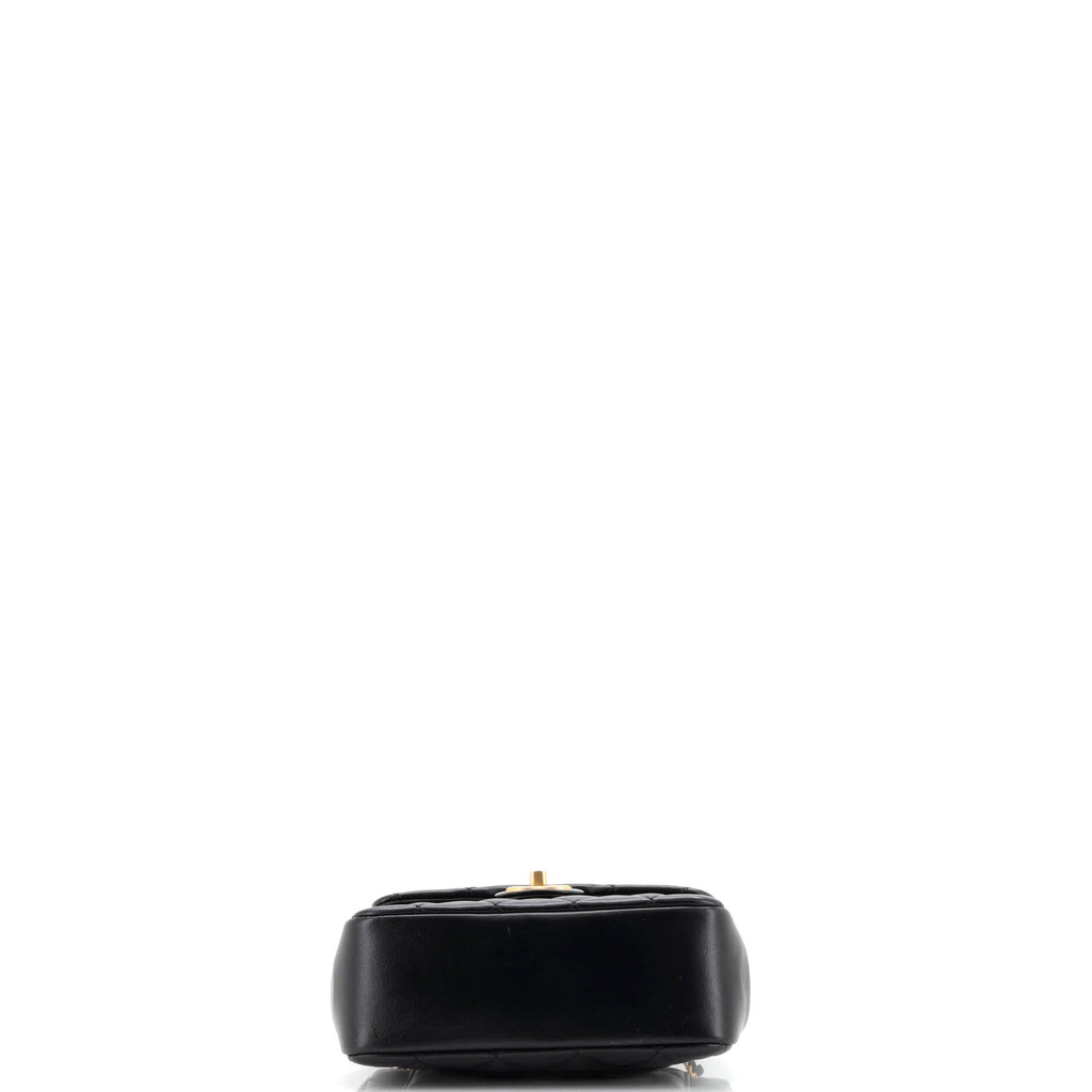 Pearl Twist Square Flap Bag Quilted Shiny Lambskin Mini