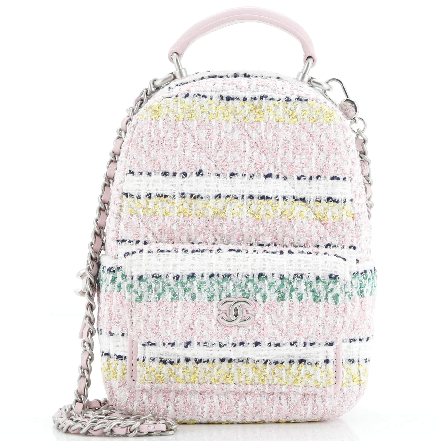 Classic CC Chain Pocket Backpack Quilted Tweed Mini