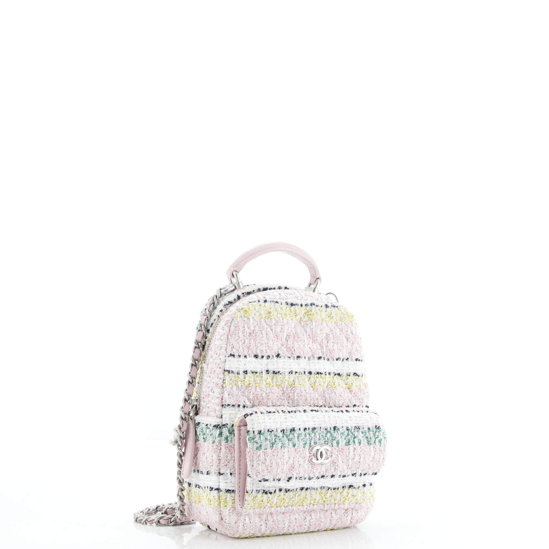 Classic CC Chain Pocket Backpack Quilted Tweed Mini