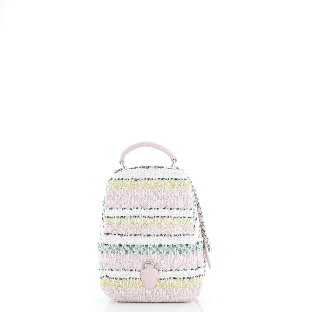 Classic CC Chain Pocket Backpack Quilted Tweed Mini