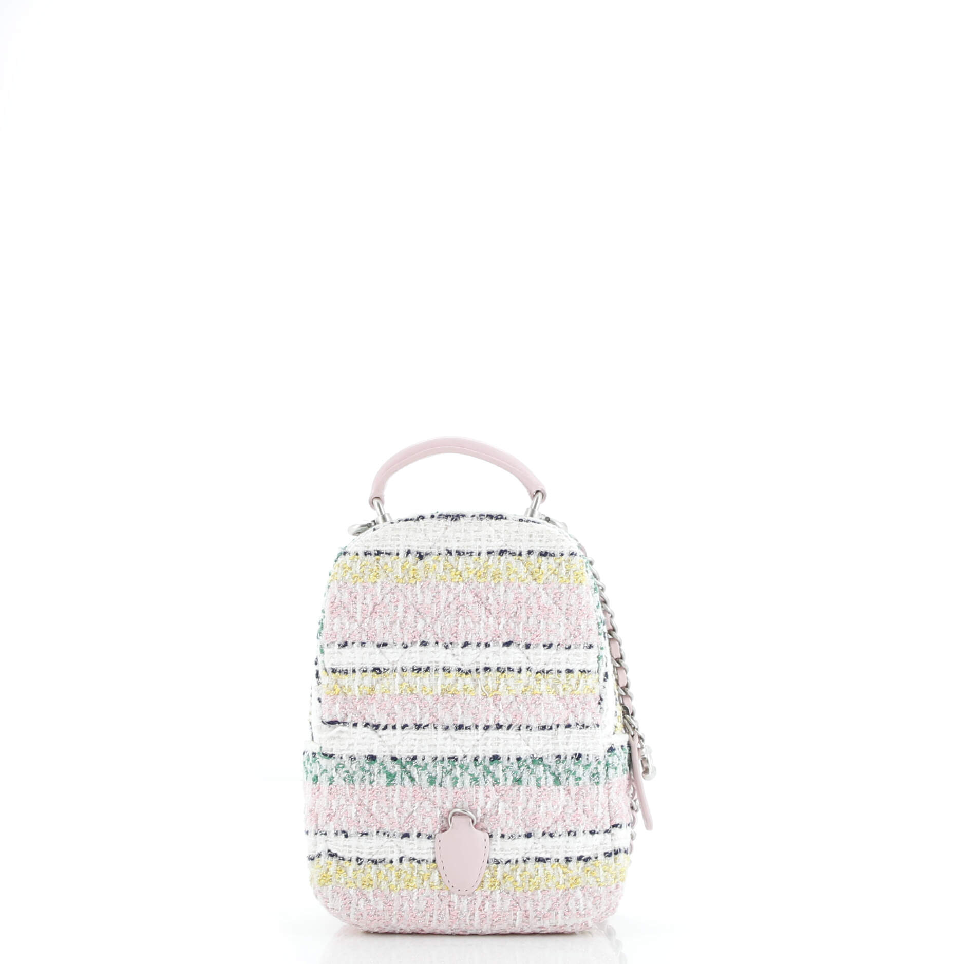 Classic CC Chain Pocket Backpack Quilted Tweed Mini