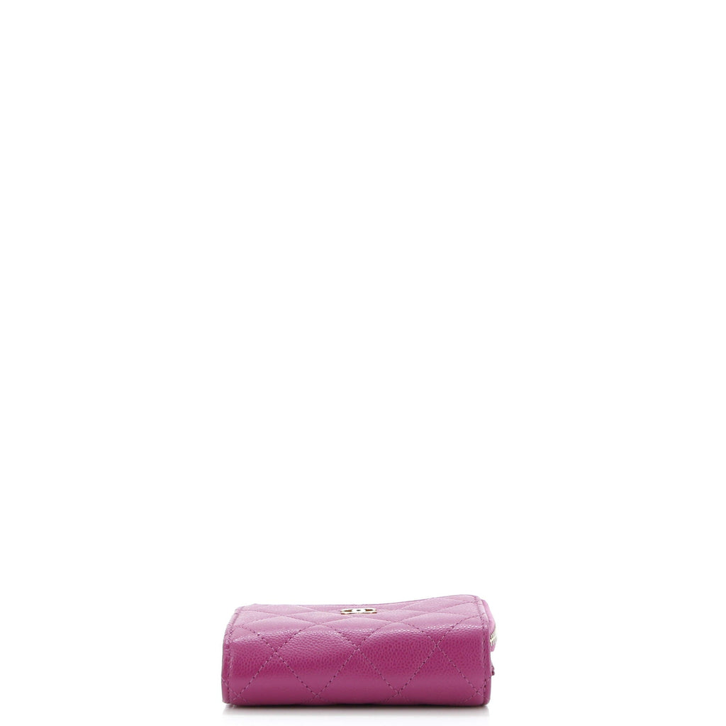 CC Zip Trifold Wallet Quilted Caviar Compact