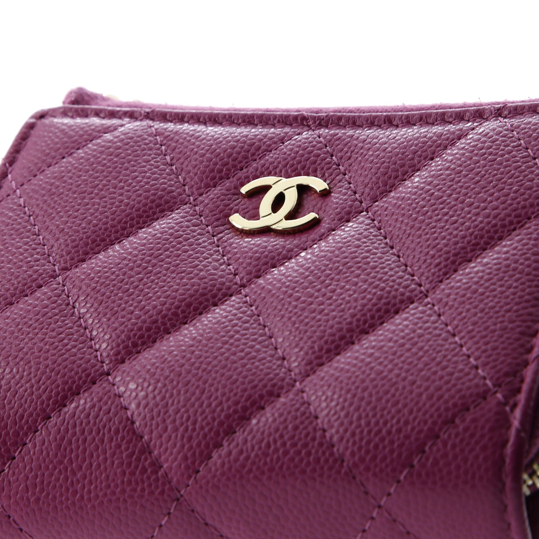 CC Zip Trifold Wallet Quilted Caviar Compact