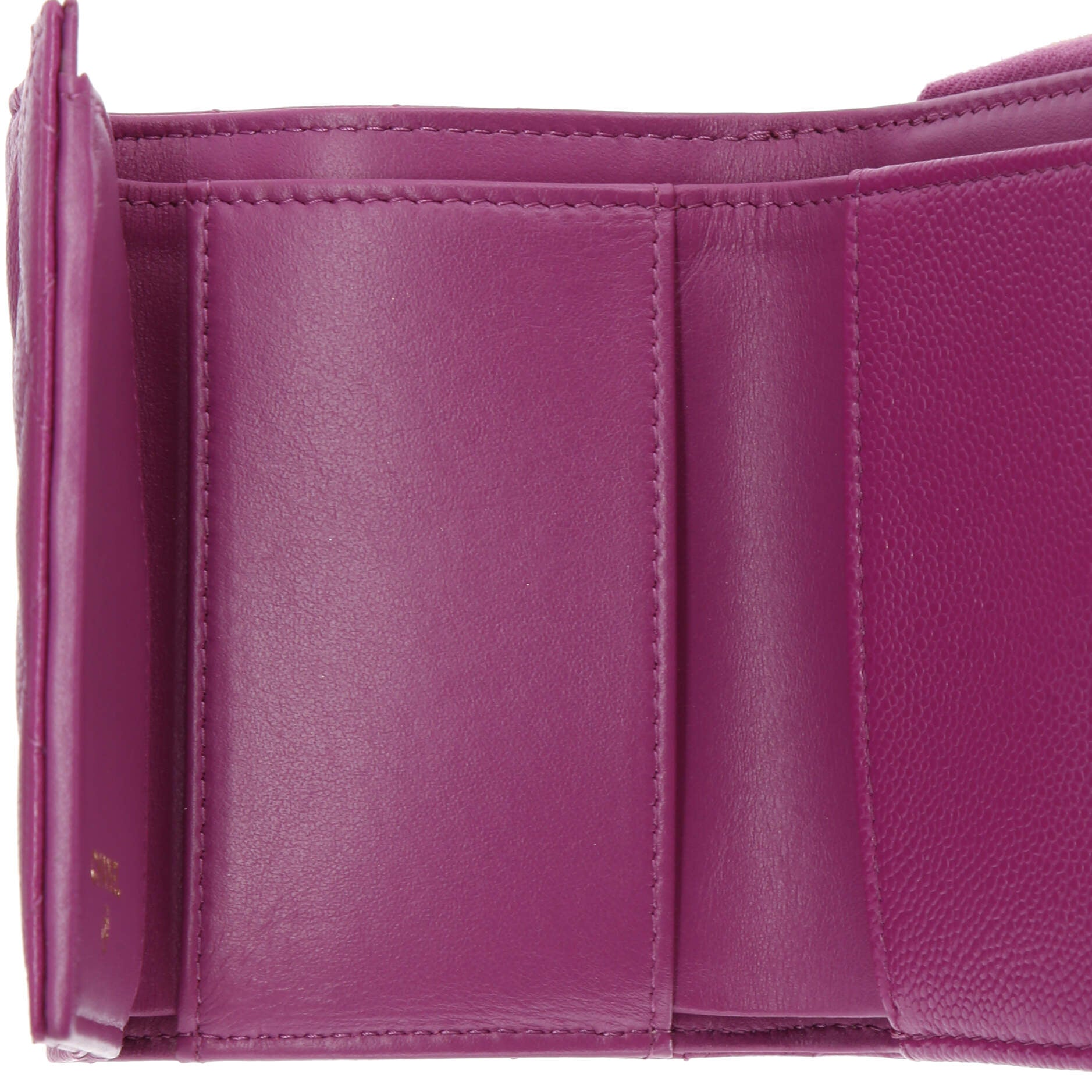 CC Zip Trifold Wallet Quilted Caviar Compact