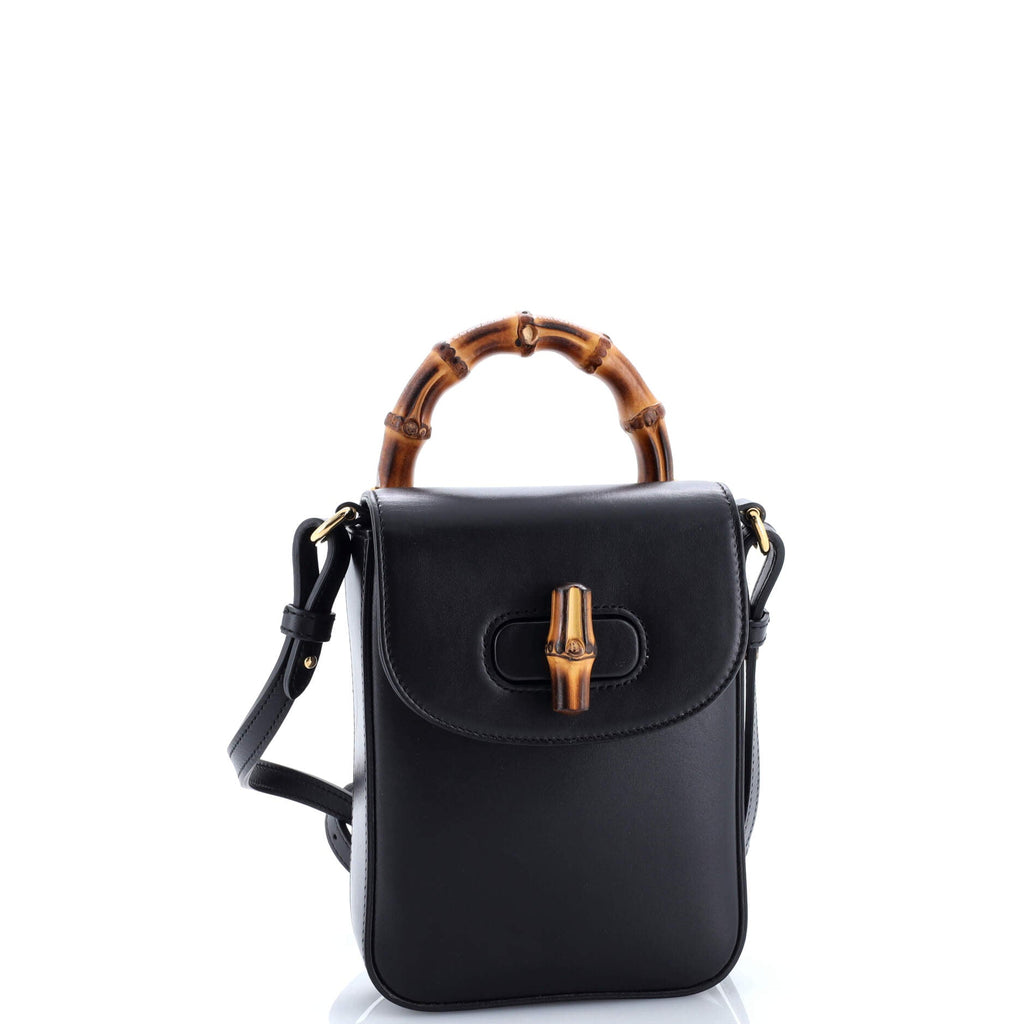Bamboo Top Handle Backpack Leather Mini