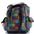 Double Pocket Belt Backpack Psychedelic Print GG Coated Canvas Medium