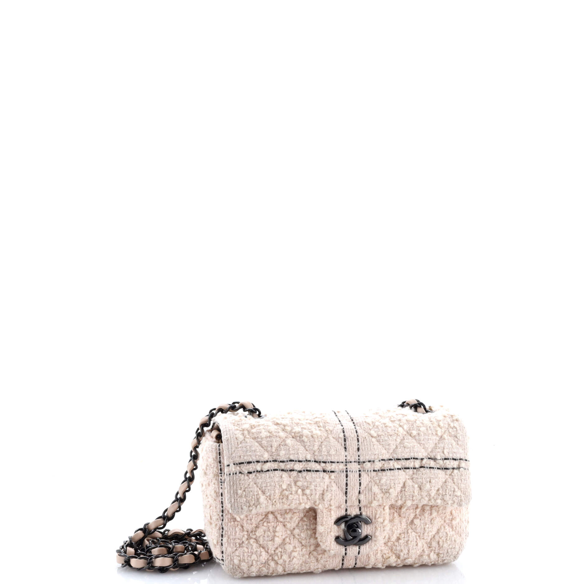 Classic Single Flap Bag Quilted Tweed Mini