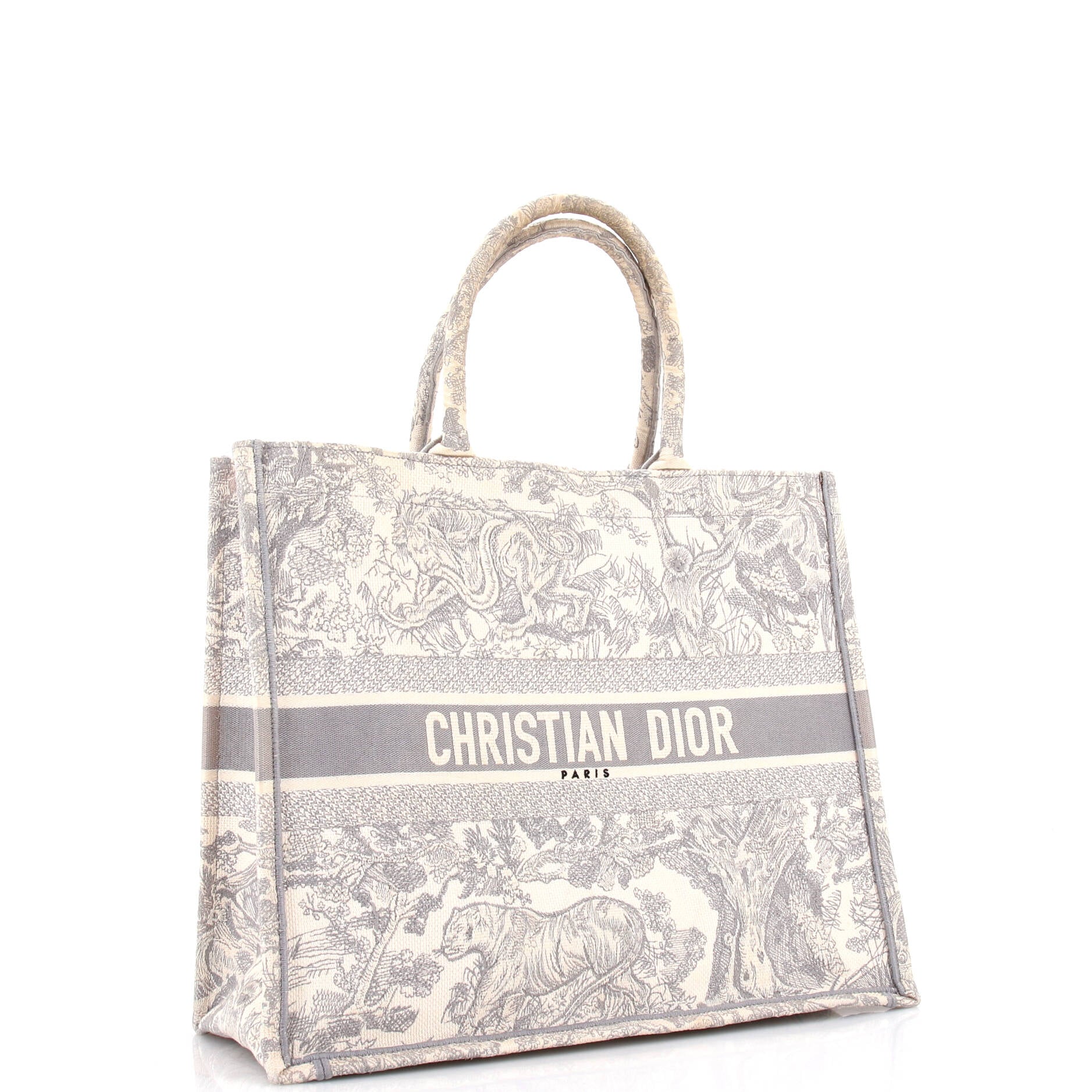 Book Tote Embroidered Canvas Large