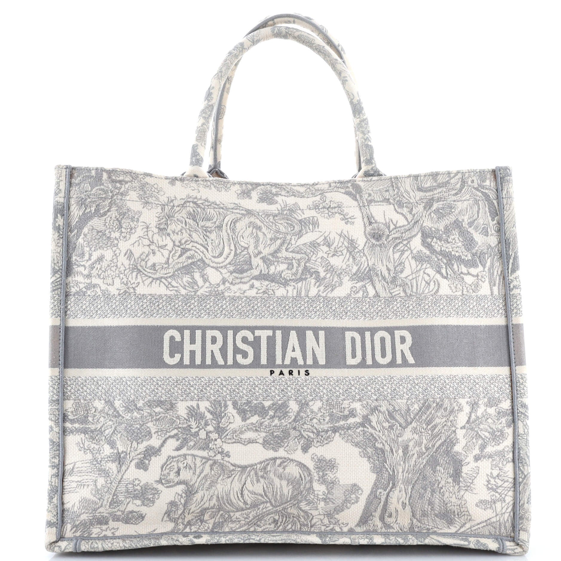 Book Tote Embroidered Canvas Large