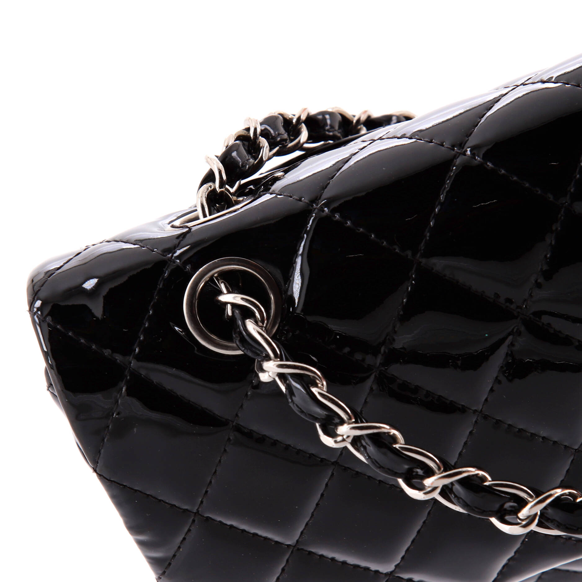 Classic Double Flap Bag Quilted Patent Medium