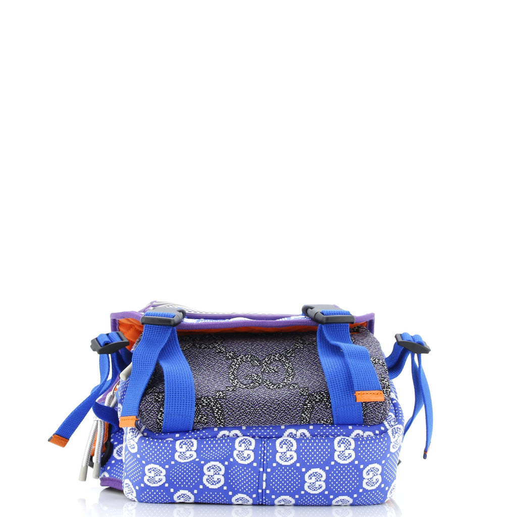 Buckle Flap Chest Strap Backpack GG Fabric with Rubber
