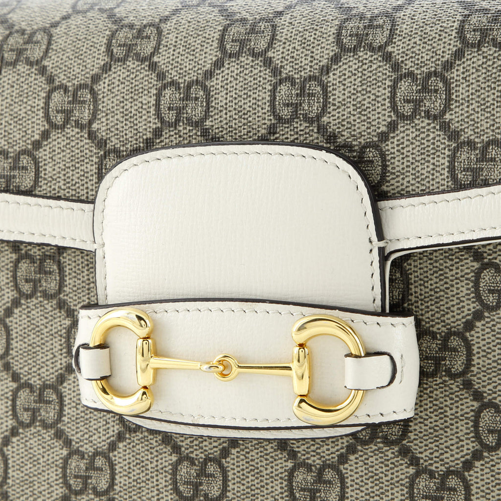 Horsebit 1955 Shoulder Bag GG Coated Canvas with Leather Mini