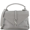 Classic Monogram College Bag Crocodile Embossed Leather Medium
