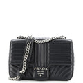 Chain Flap Shoulder Bag Diagramme Quilted Leather Large