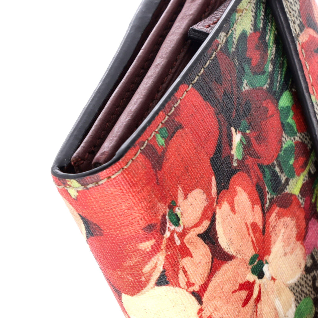 Dionysus Chain Wallet Blooms Print GG Coated Canvas Long