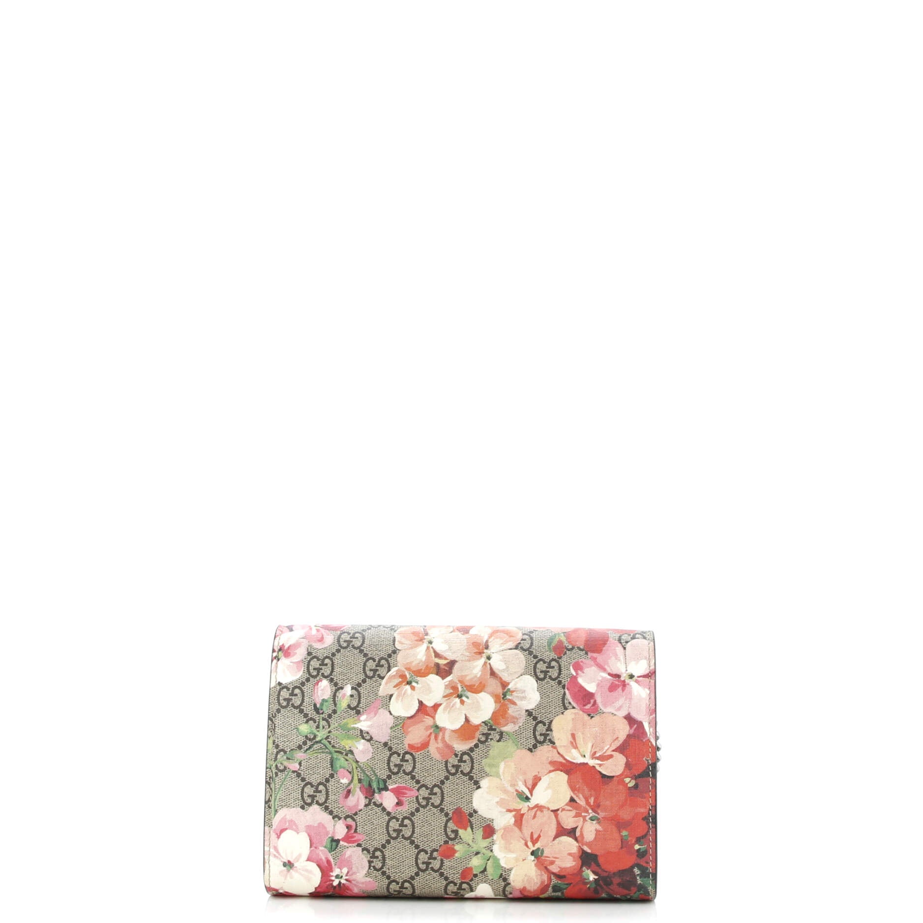 Dionysus Chain Wallet Blooms Print GG Coated Canvas Small
