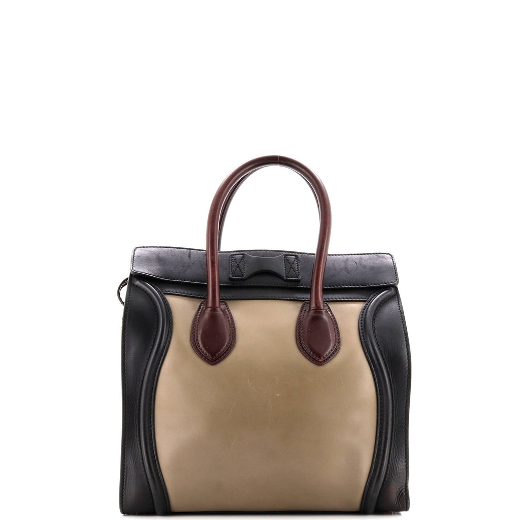Bicolor Luggage Bag Leather Mini