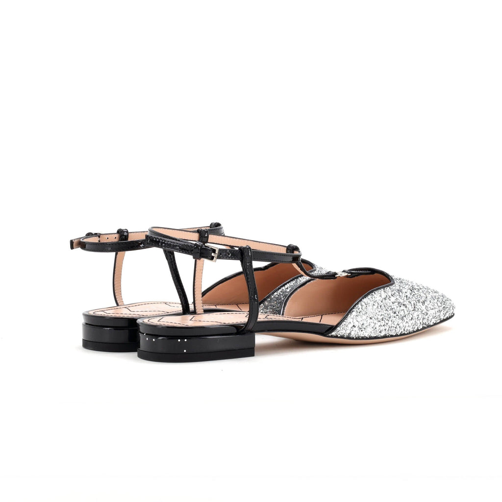 Women's GG Slingback Flats Glitter and Patent