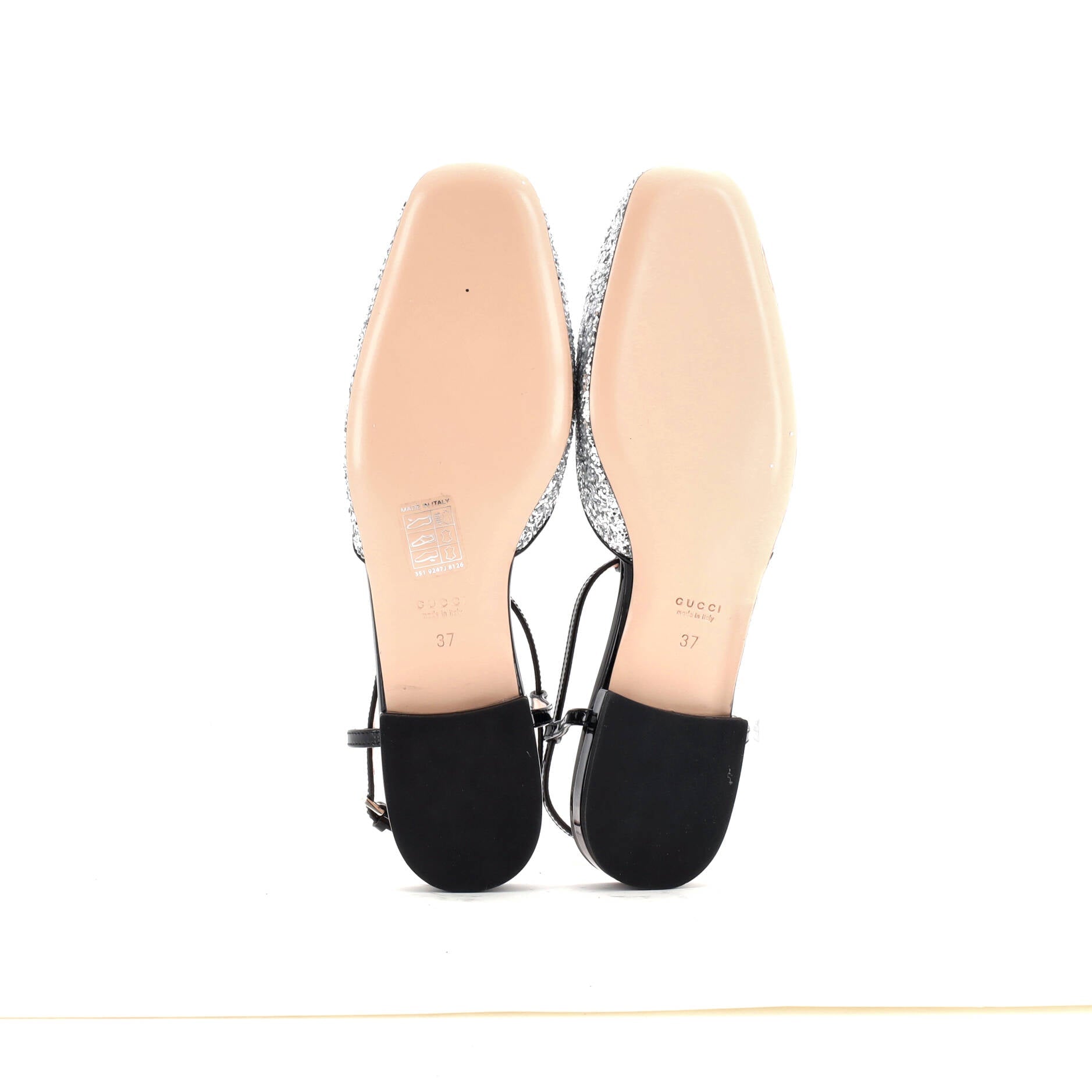 Women's GG Slingback Flats Glitter and Patent