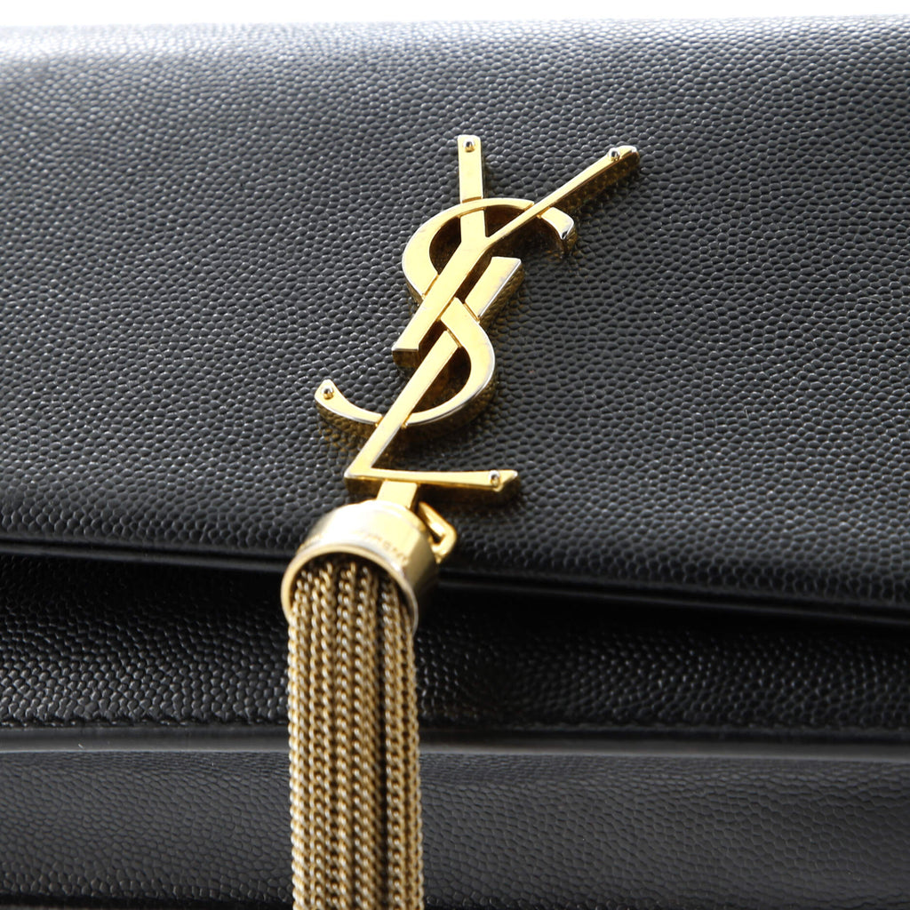 Classic Monogram Tassel Crossbody Bag Grainy Leather Small