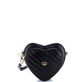 Interlocking G Heart Shoulder Bag Diagonal Quilted Leather Mini