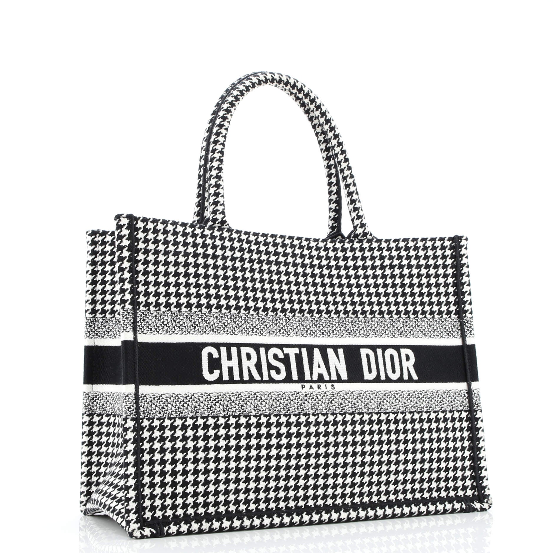 Book Tote Houndstooth Canvas Medium