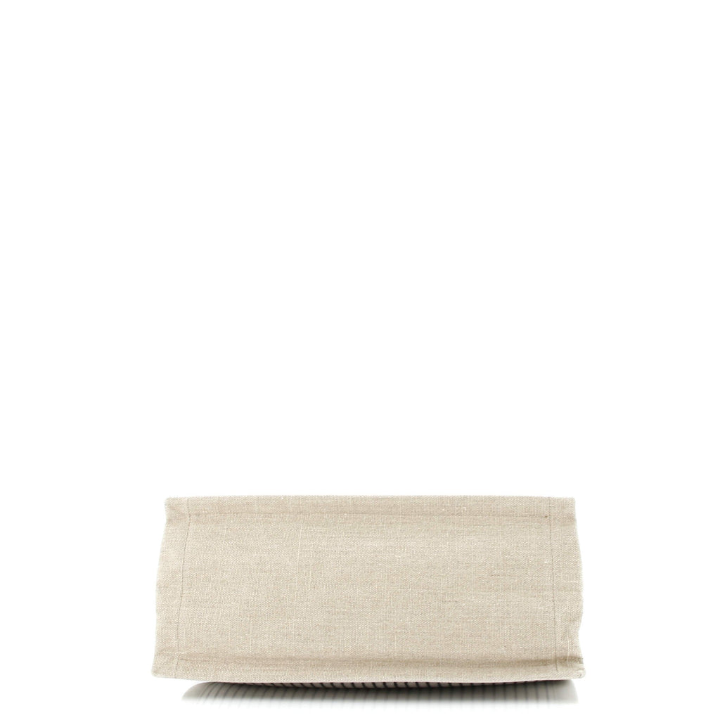 Rive Gauche Shopper Tote Striped Canvas Small