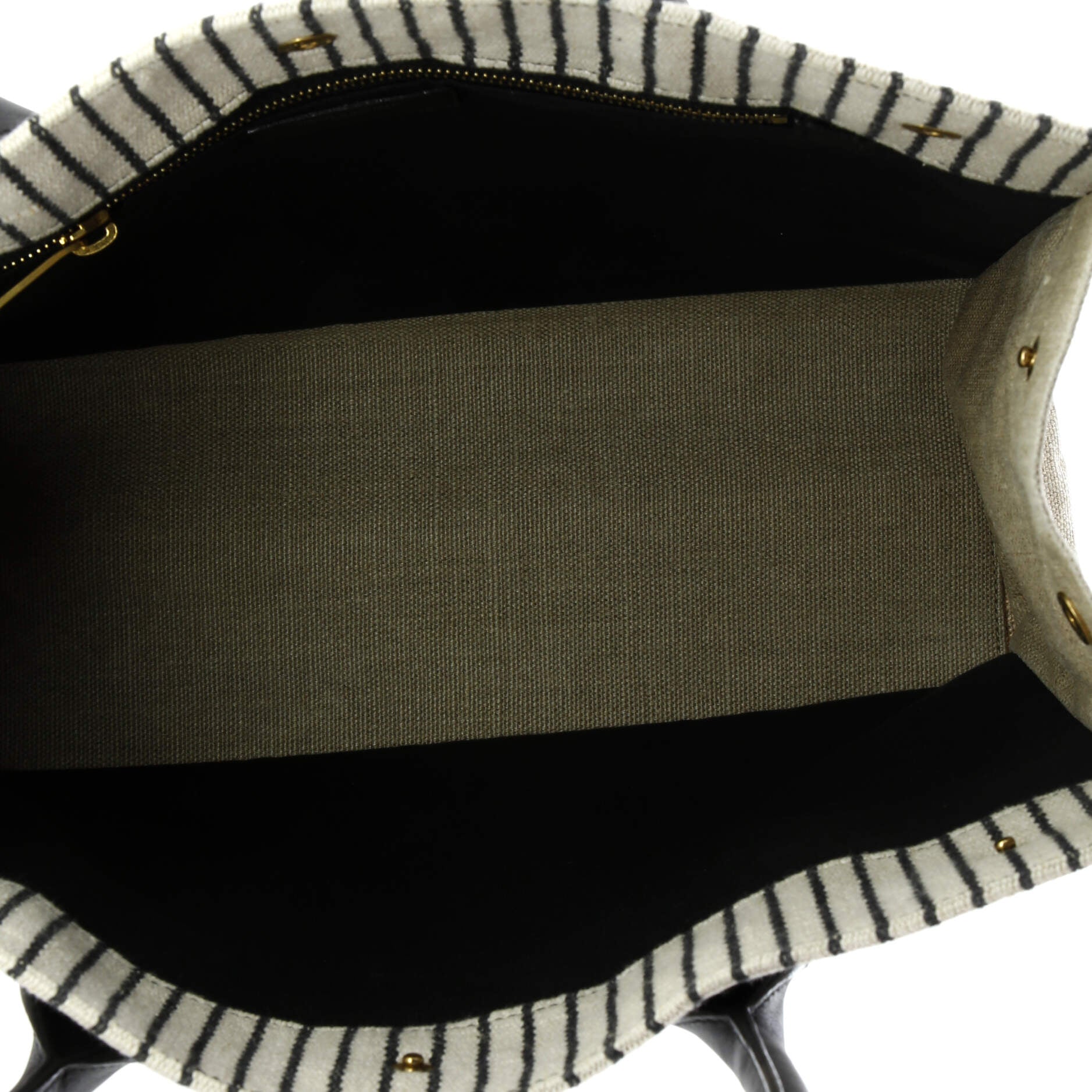 Rive Gauche Shopper Tote Striped Canvas Small