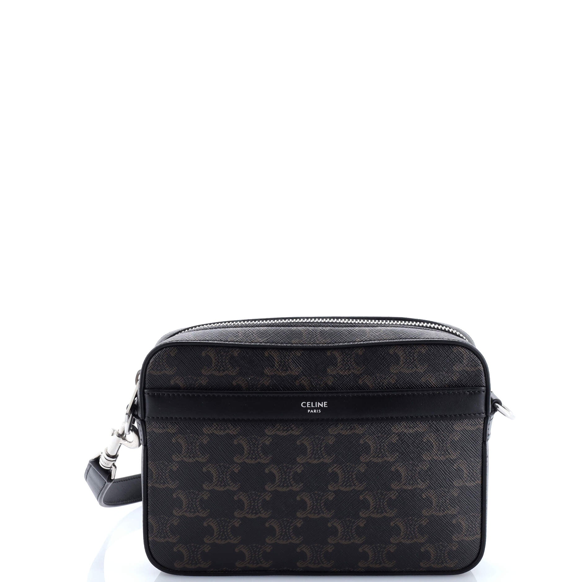 Zip Messenger Bag Triomphe Coated Canvas Small