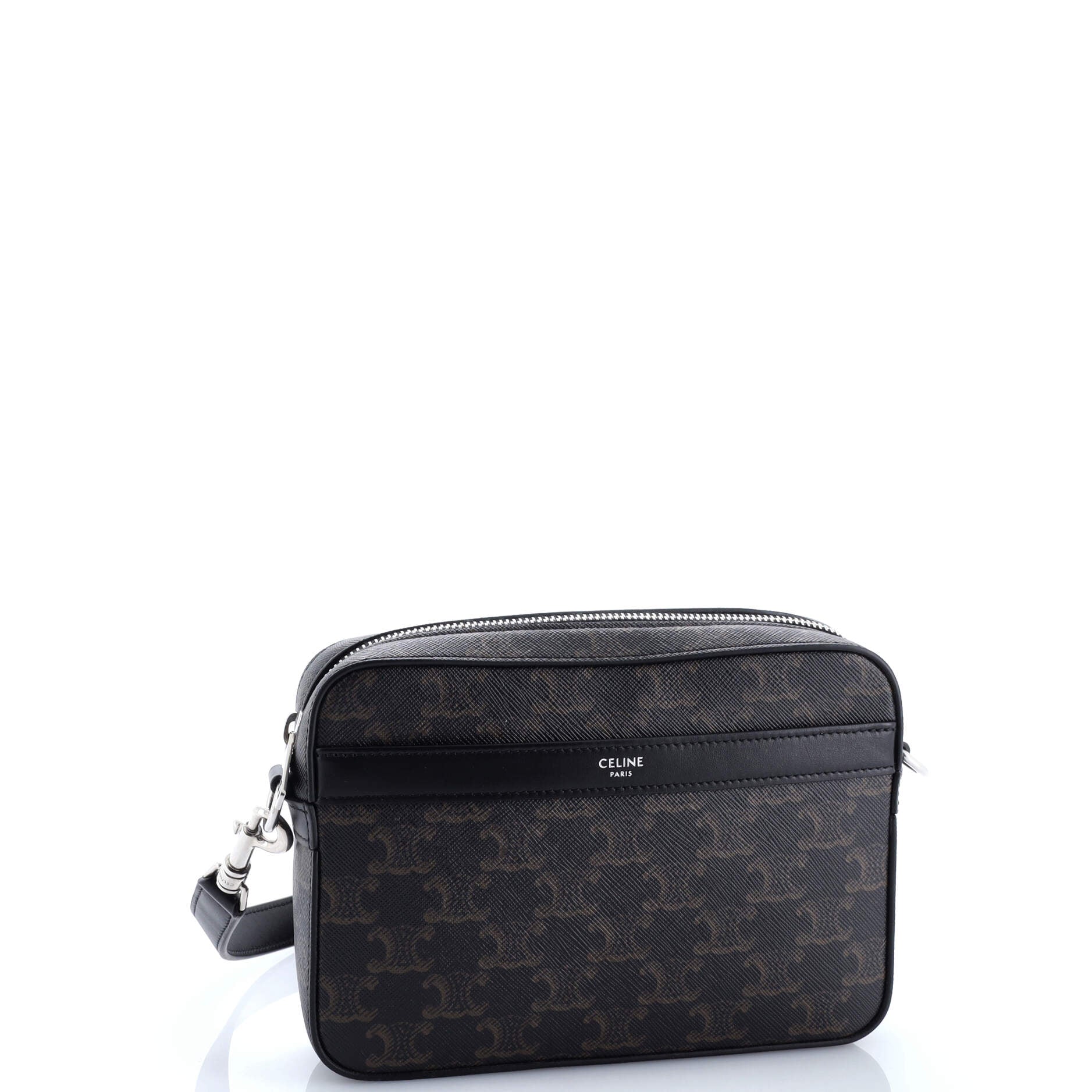 Zip Messenger Bag Triomphe Coated Canvas Small