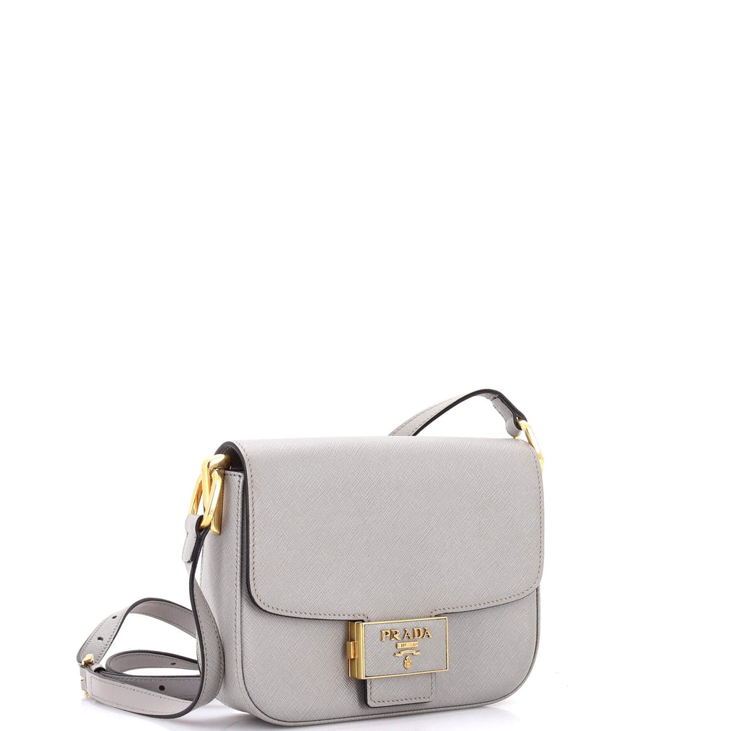 Embleme Flap Bag Saffiano Leather Small