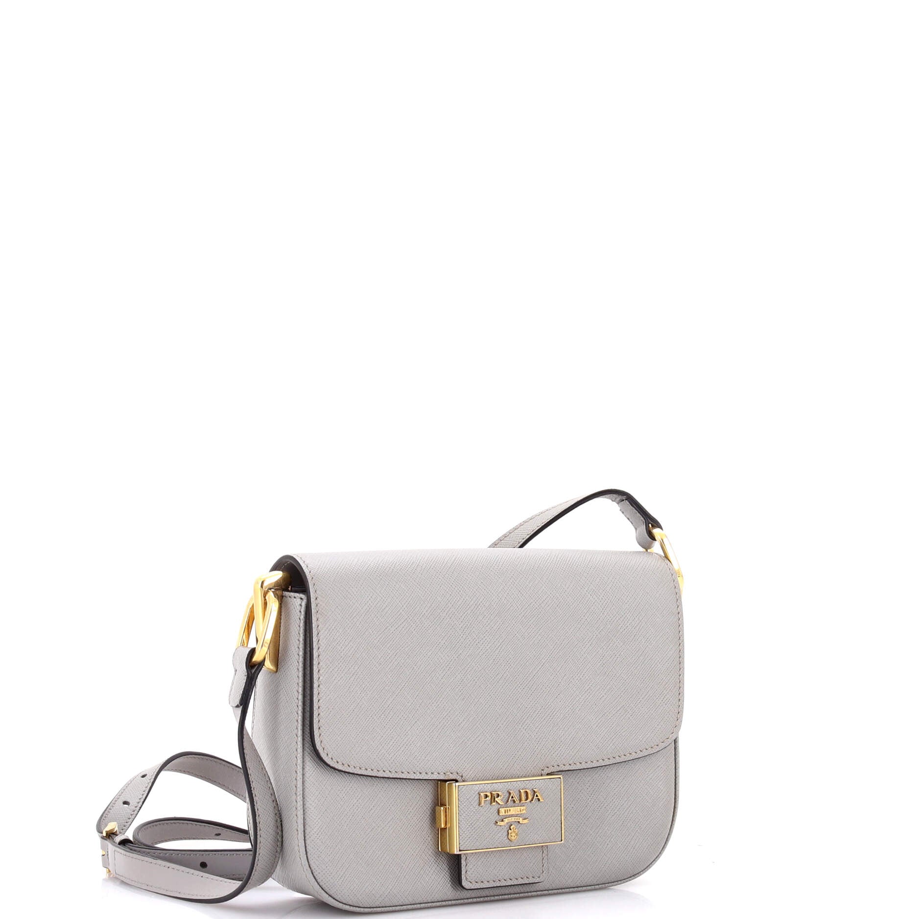 Embleme Flap Bag Saffiano Leather Small