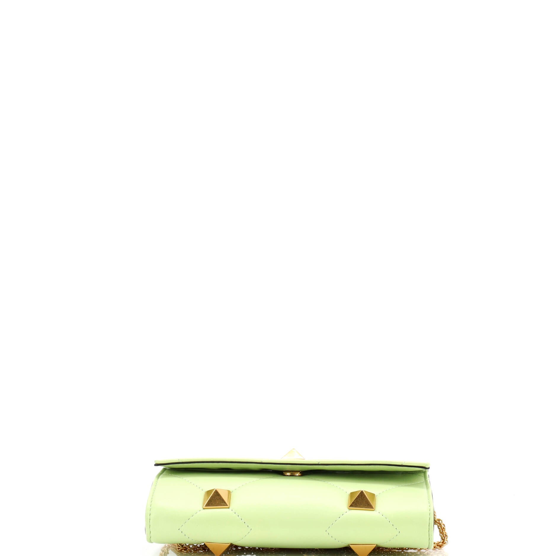 Roman Stud Wallet on Chain Quilted Leather