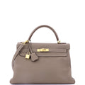 Kelly Handbag Grey Togo with Gold Hardware 32