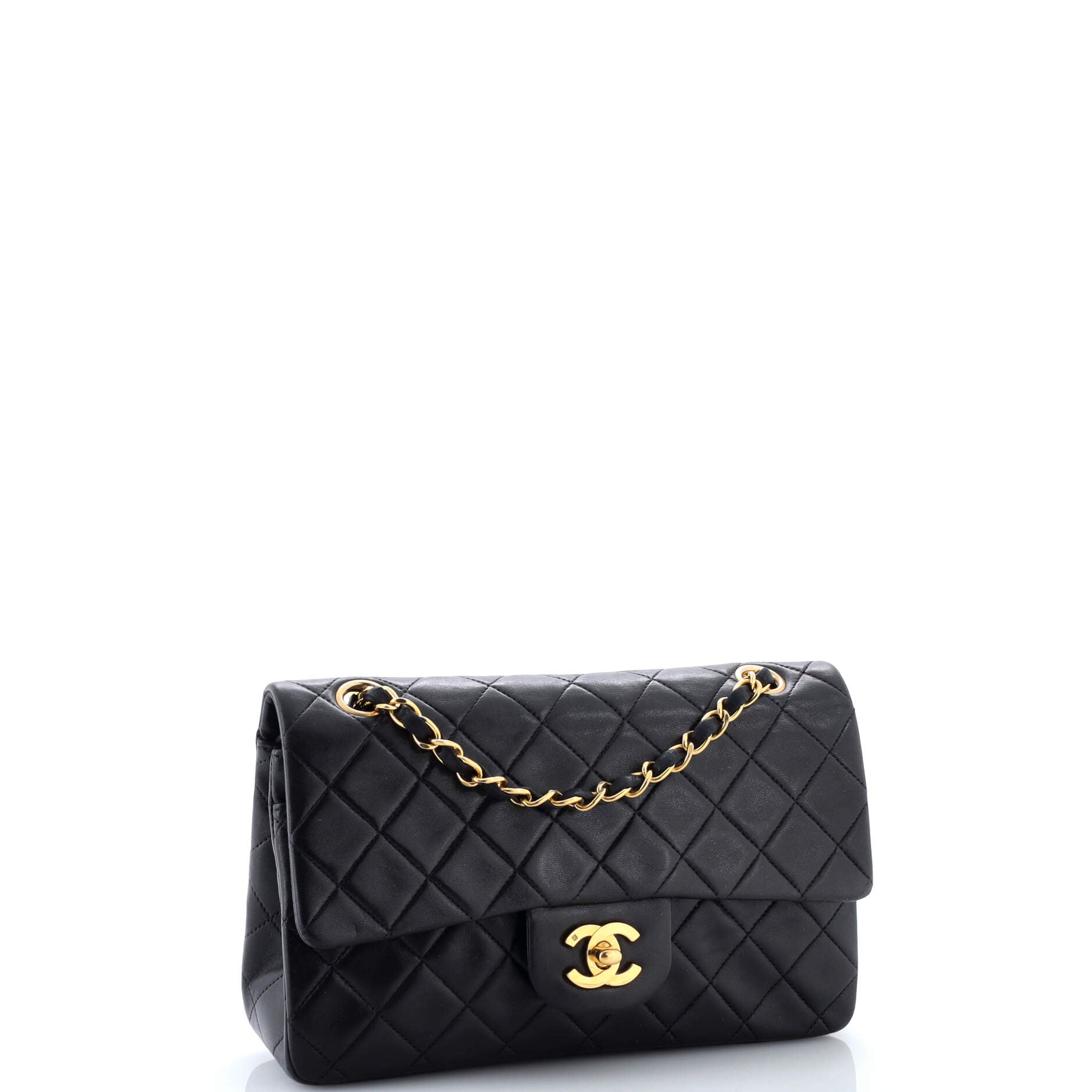 Vintage Classic Double Flap Bag Quilted Lambskin Small