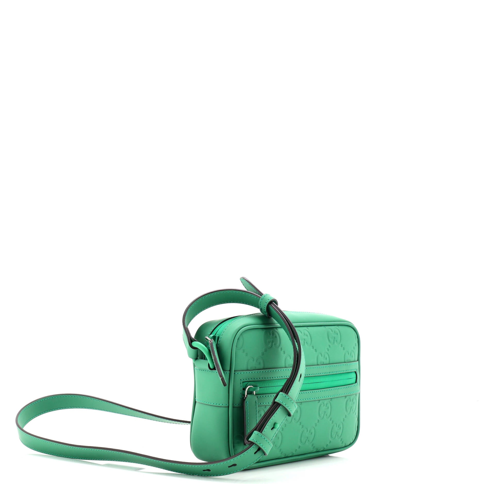 Front Zip Crossbody GG Rubber Effect Leather Mini