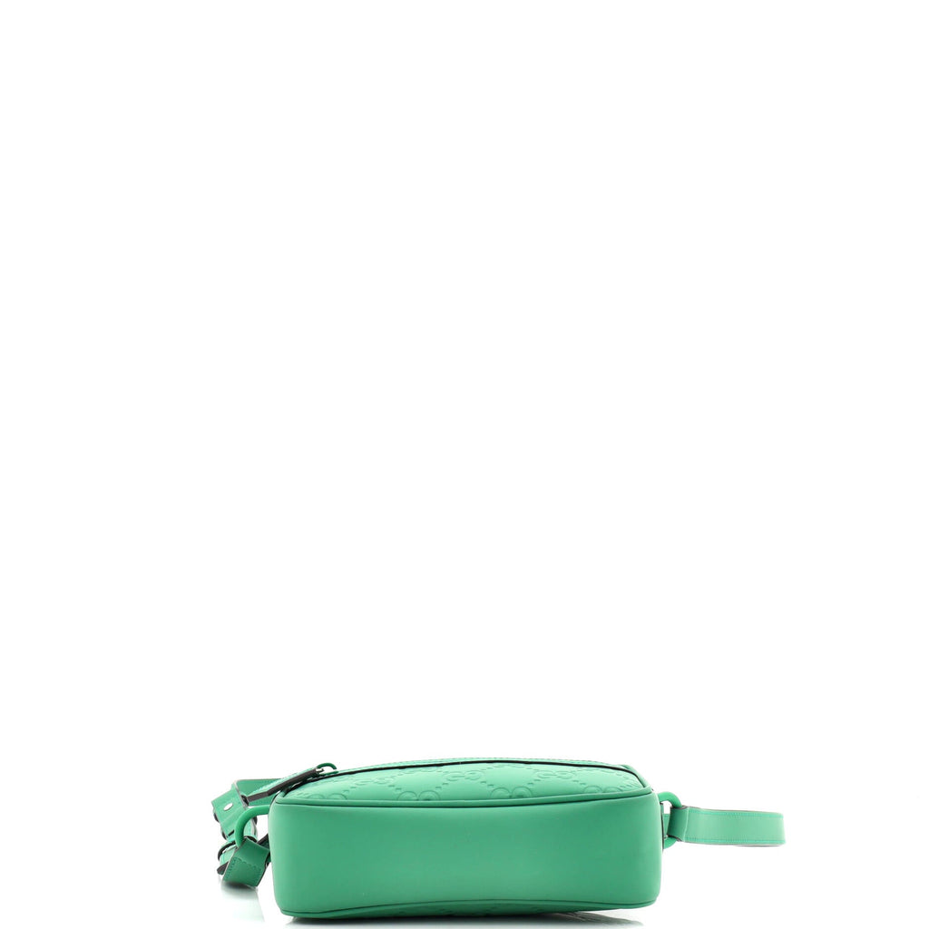Front Zip Crossbody GG Rubber Effect Leather Mini