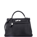 Kelly Handbag Noir Togo with Palladium Hardware 32