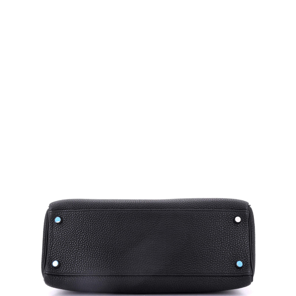 Kelly Handbag Noir Togo with Palladium Hardware 32