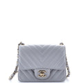 Square Classic Single Flap Bag Chevron Lambskin Mini