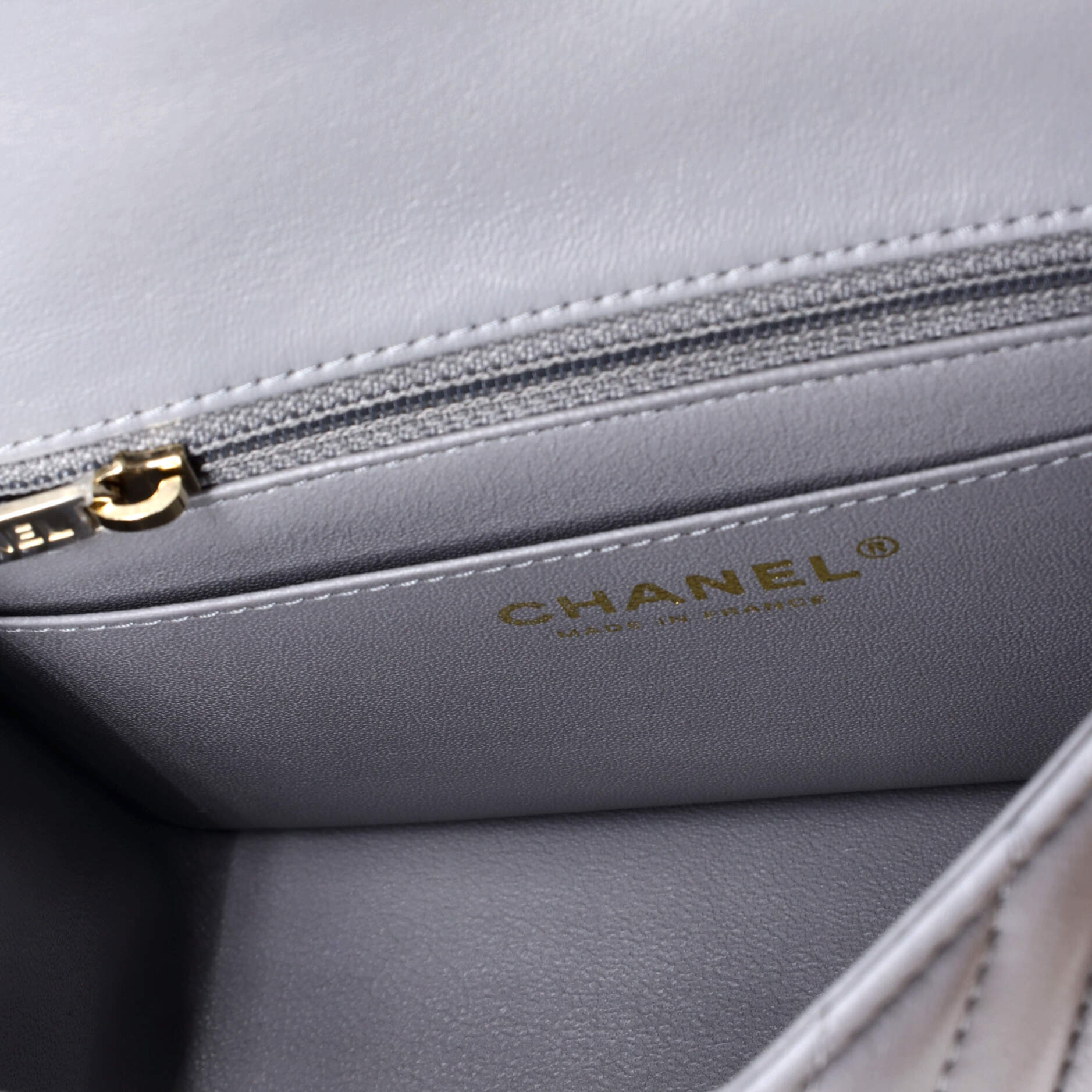 Square Classic Single Flap Bag Chevron Lambskin Mini