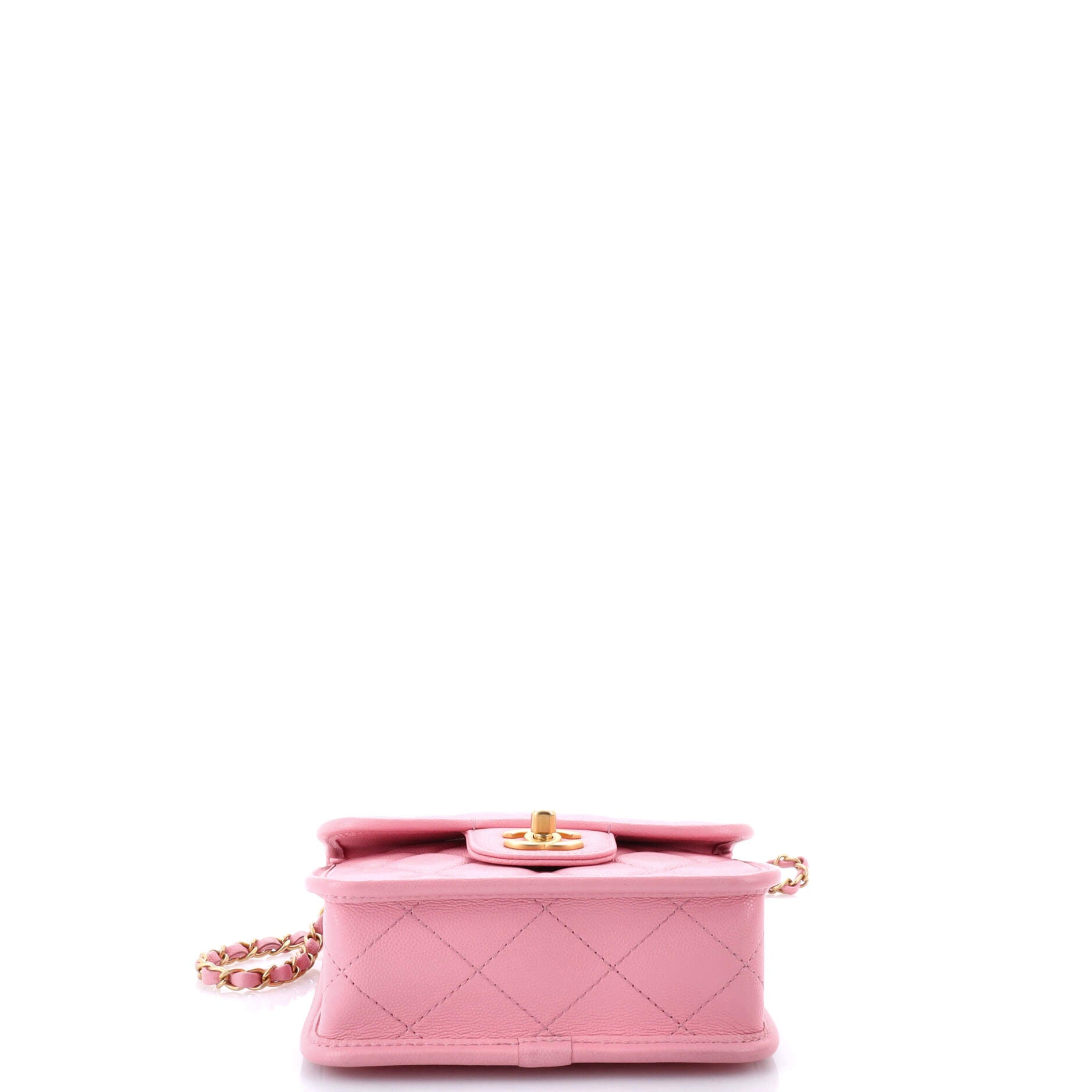 School Memory Top Handle Flap Bag Quilted Caviar Mini