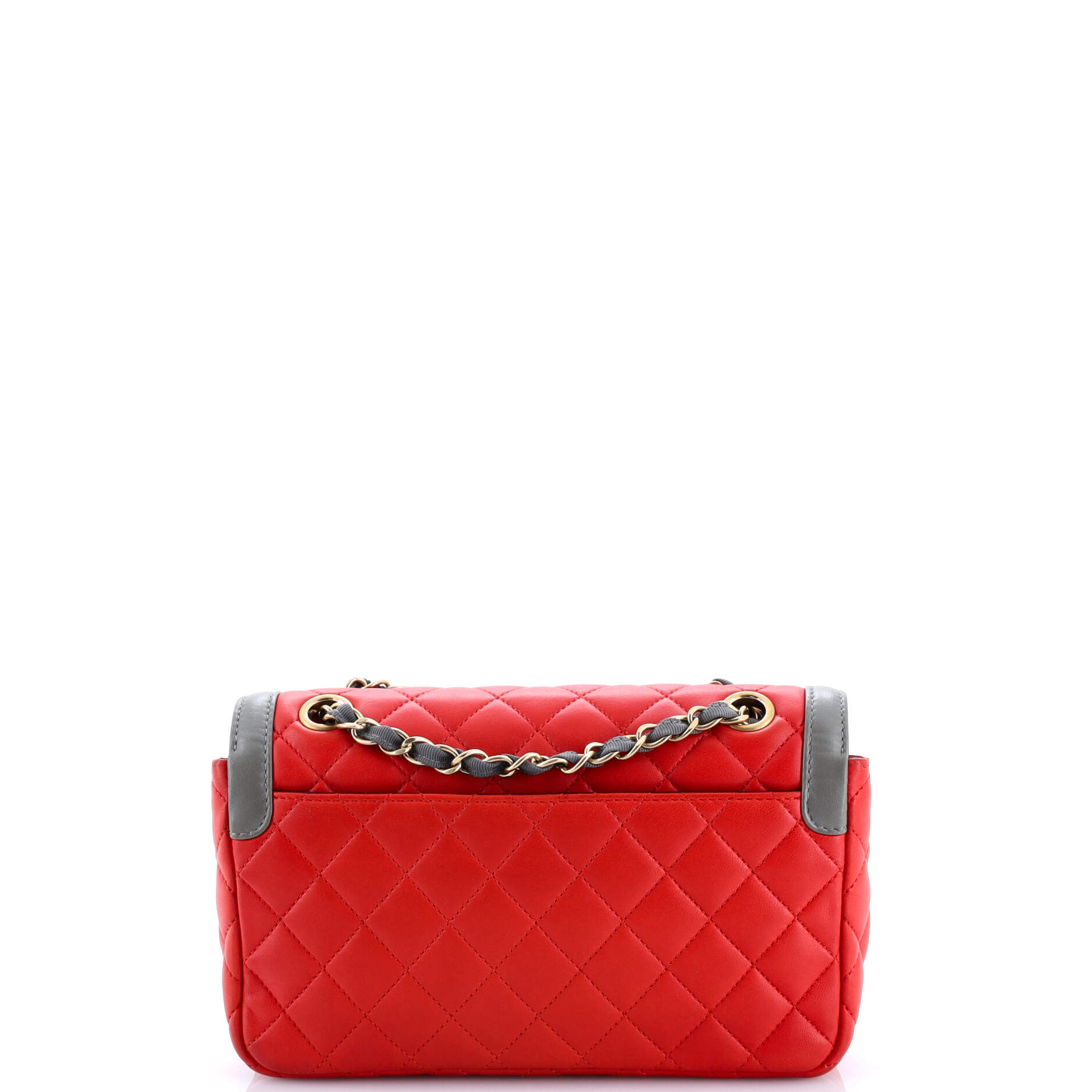 Two Tone Flap Bag Quilted Lambskin Small