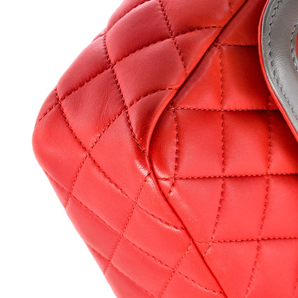 Two Tone Flap Bag Quilted Lambskin Small