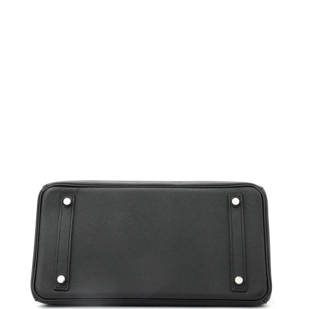 Birkin Handbag Noir Epsom with Palladium Hardware 30
