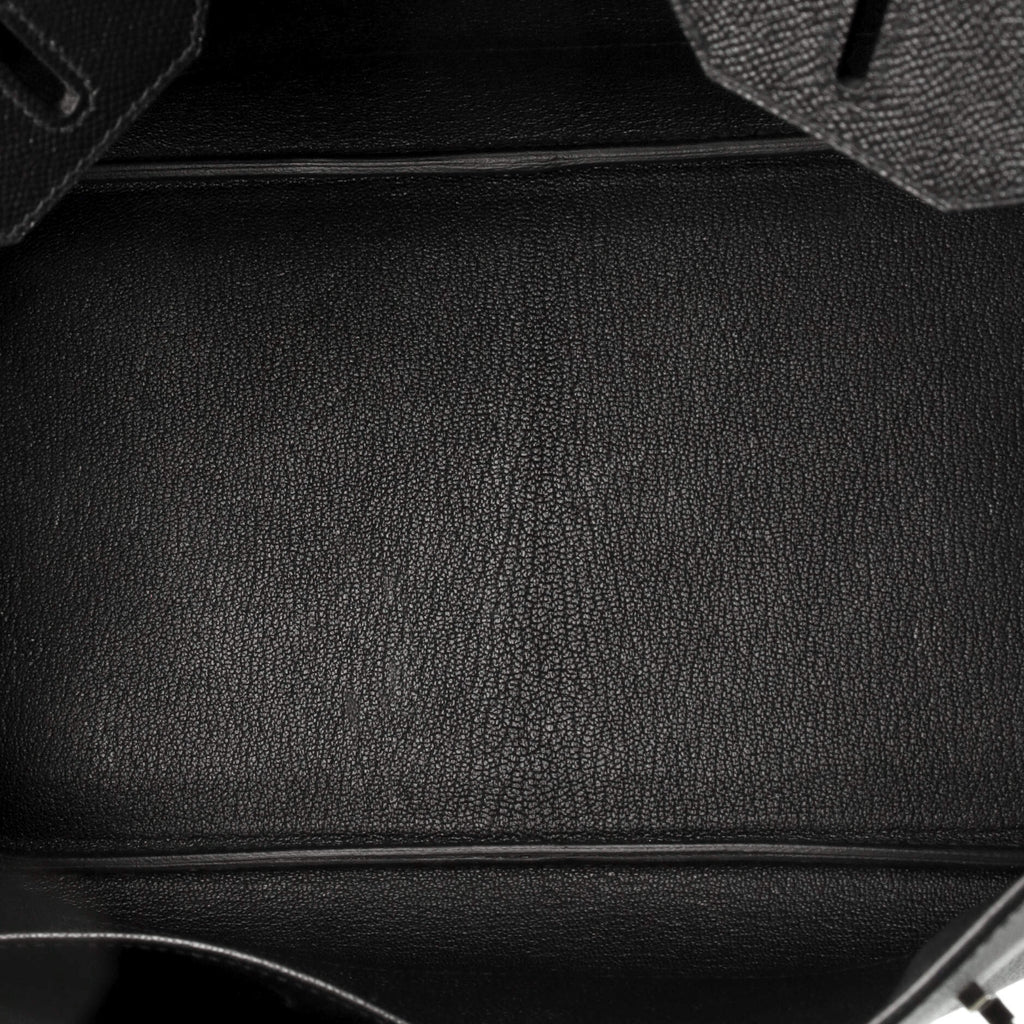 Birkin Handbag Noir Epsom with Palladium Hardware 30