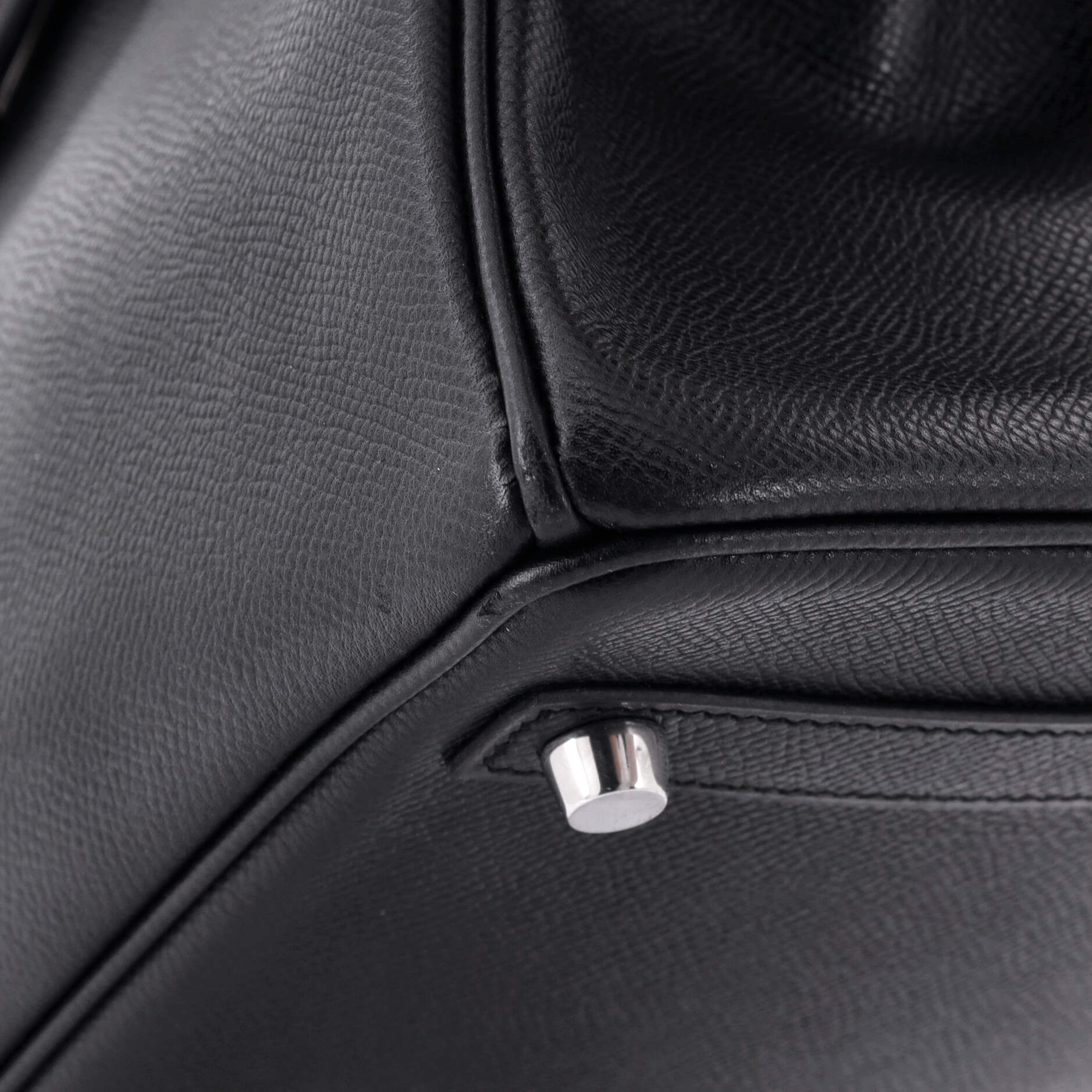 Birkin Handbag Noir Epsom with Palladium Hardware 30
