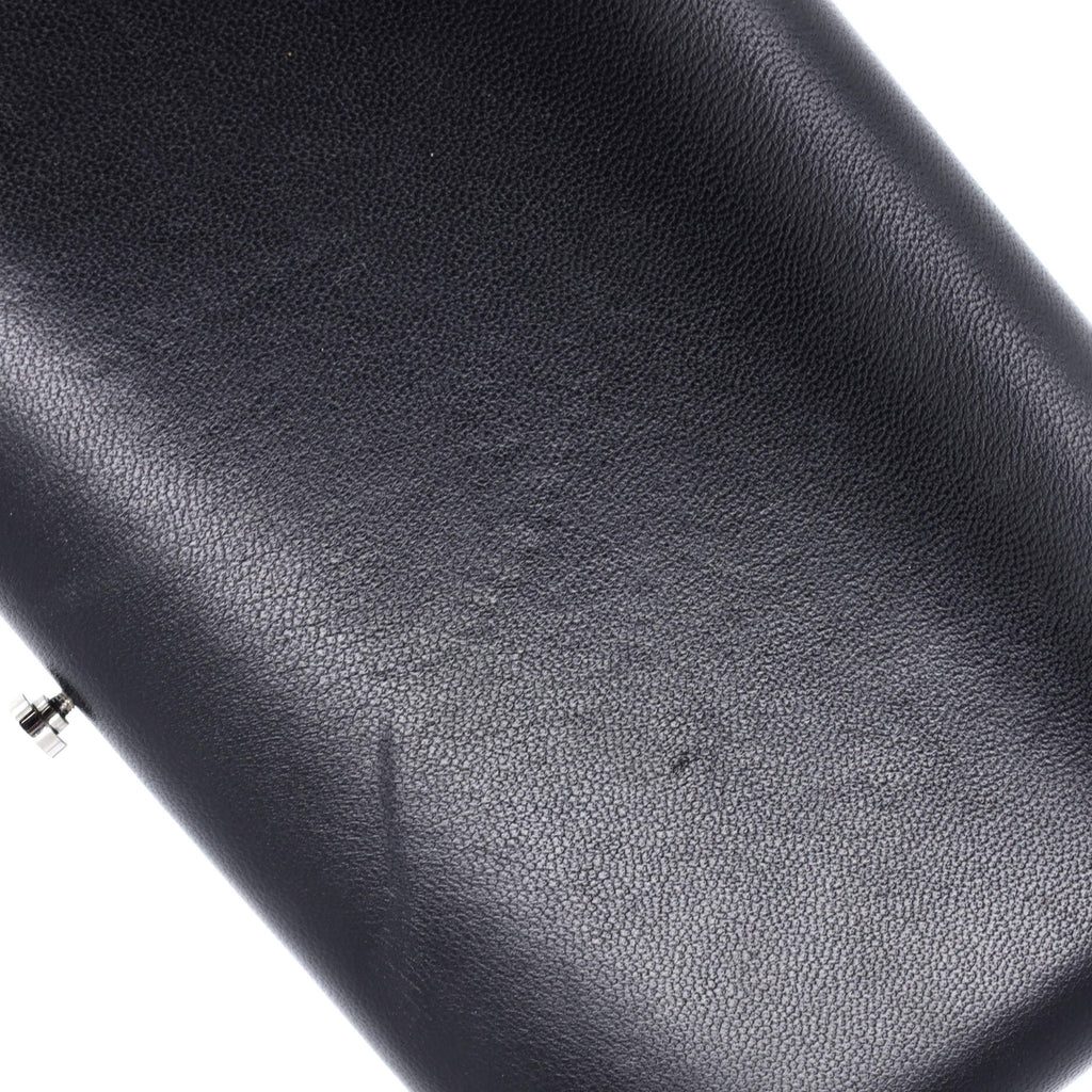 Logo Convertible Chain Box Clutch Leather