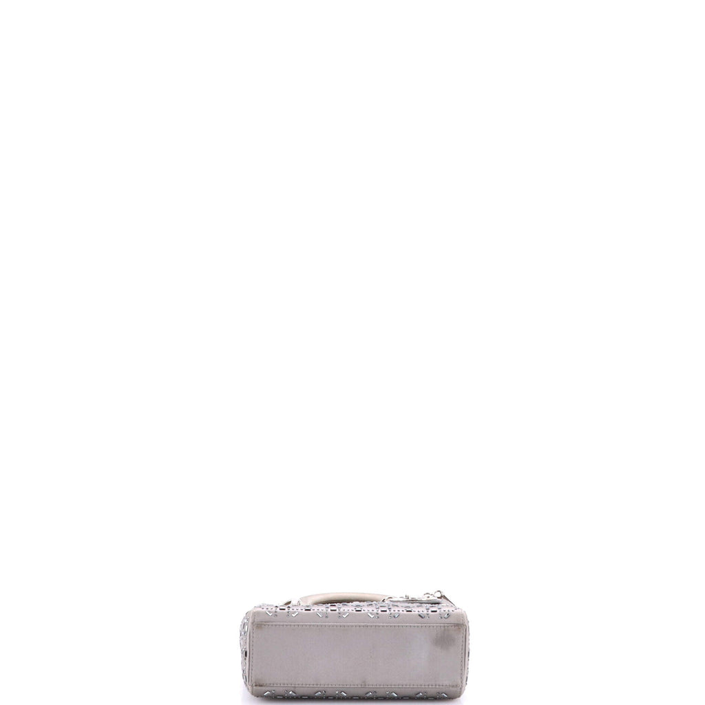 Lady Dior Bag Crystal Embellished Cannage Quilt Satin Mini