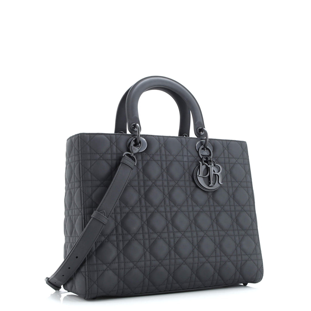 Ultra Matte Lady Dior Bag Cannage Quilt Calfskin Large